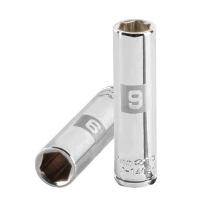 Dado largo milimétrico 1/4" 6puntas de 9mm"TRUPER" D-1409-LM