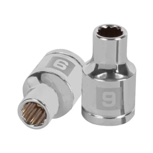 Dado milimétrico 1/2" estriado 9mm."TRUPER" D-1209-EM
