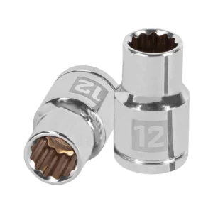 Dado milimétrico 1/2" estriado 12mm."TRUPER" D-1212-EM