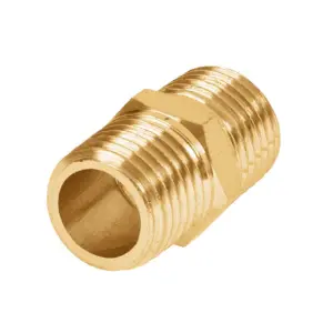 Conector macho de bronce 1/4"                 "TRUPER" NIPLE