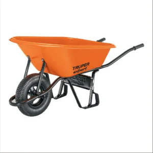 Carretilla plást.c/rueda infla,b.acero170L"TRUPER"CAT-60PLX