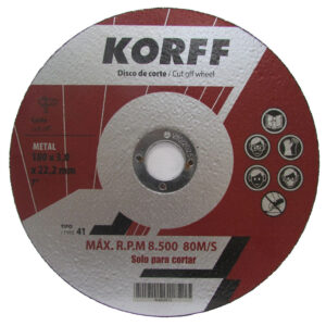 Disco cte.ac.centro plano(50un)7"   (180x3x22mm)  "KORFF"T41