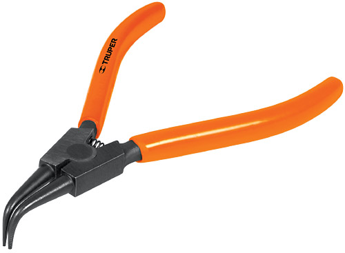 Pinza para seguros (Seeger) 7" exterior curvo "TRUPER"PA-369
