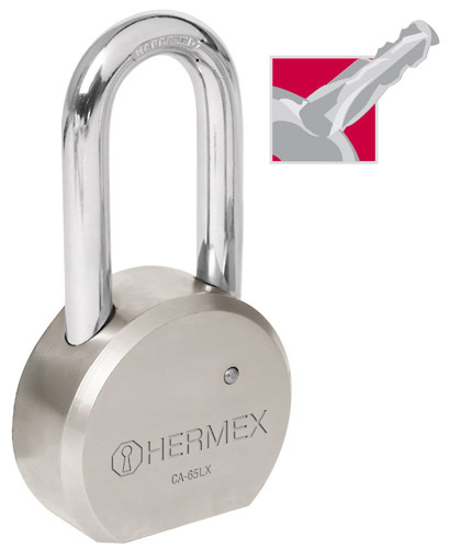 Cand.alt/seg.gan.larg.proteg 65mm,llave tetra"HERMEX"CA-65LX