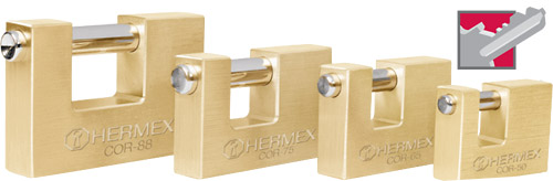 Candado antipalanca bronce 88mm             "HERMEX"  COR-88