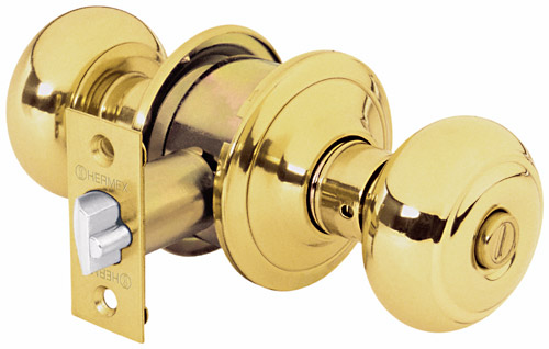 Cerradura pomo OVAL bronce.sistema llave "HERMEX"CEPO-12E