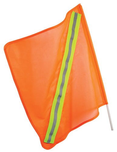 Bandera vial naranja c/cinta reflej(47x48cm)"TRUPER"BA-NR