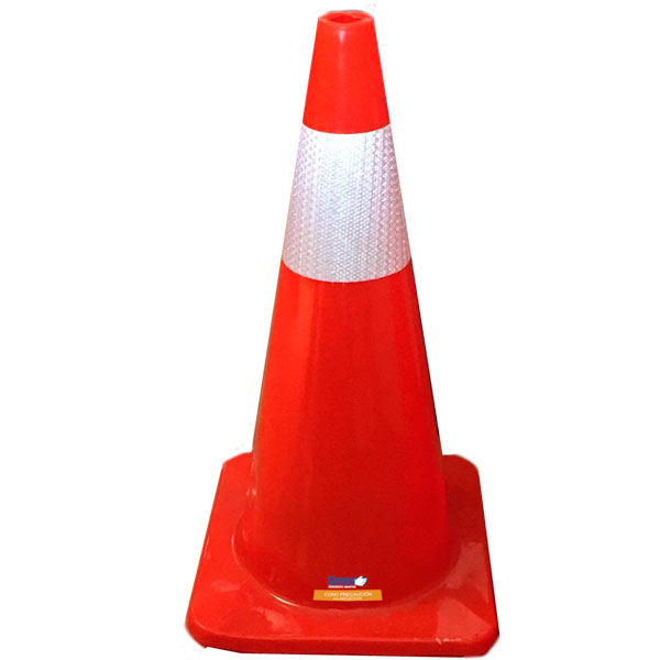 Cono precaución naranja c/reflej(10cm),70cm "SLENDER"