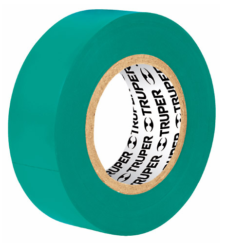 Cinta aisladora 19mm.x9mt. Verde (V x mult.8u)"TRUPER" M-22V
