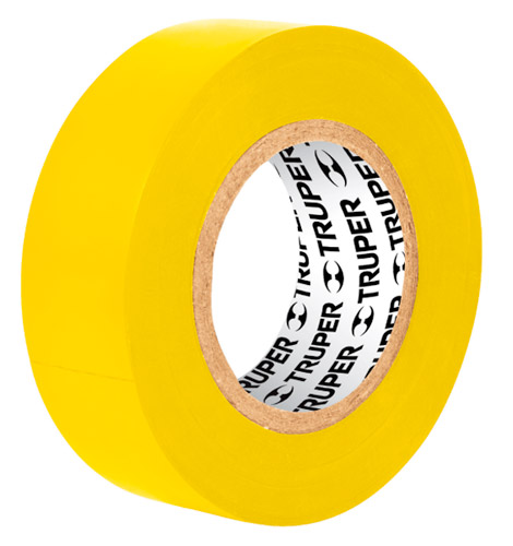 Cinta aisladora 19mm.x9mt.Amarilla(V x mult.8u)"TRUPER"M-22A
