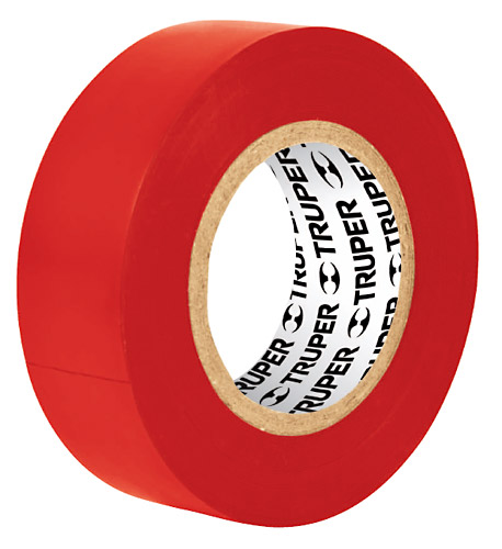 Cinta aisladora 19mm.x9mt. Roja (V x mult.8u) "TRUPER" M-22R
