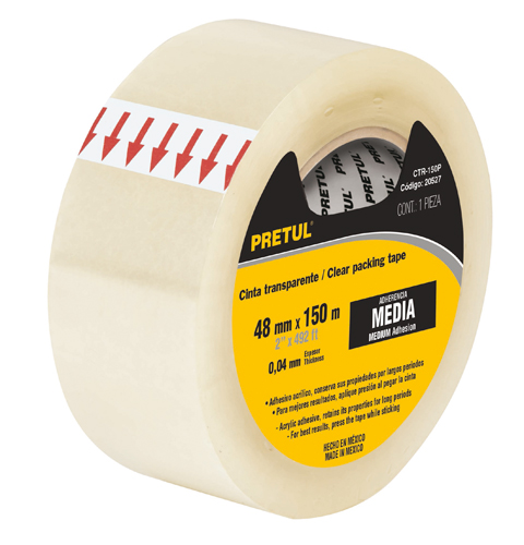 Cinta de Empacar transparente 48mm x 150mt"PRETUL" CTR-150P