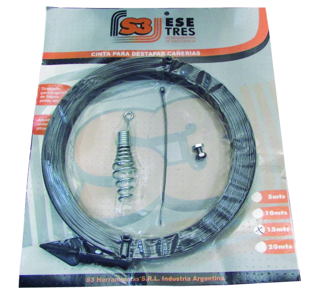 Cinta destapacaño acero templ.fleje c/terminal 20mt"S3"10012