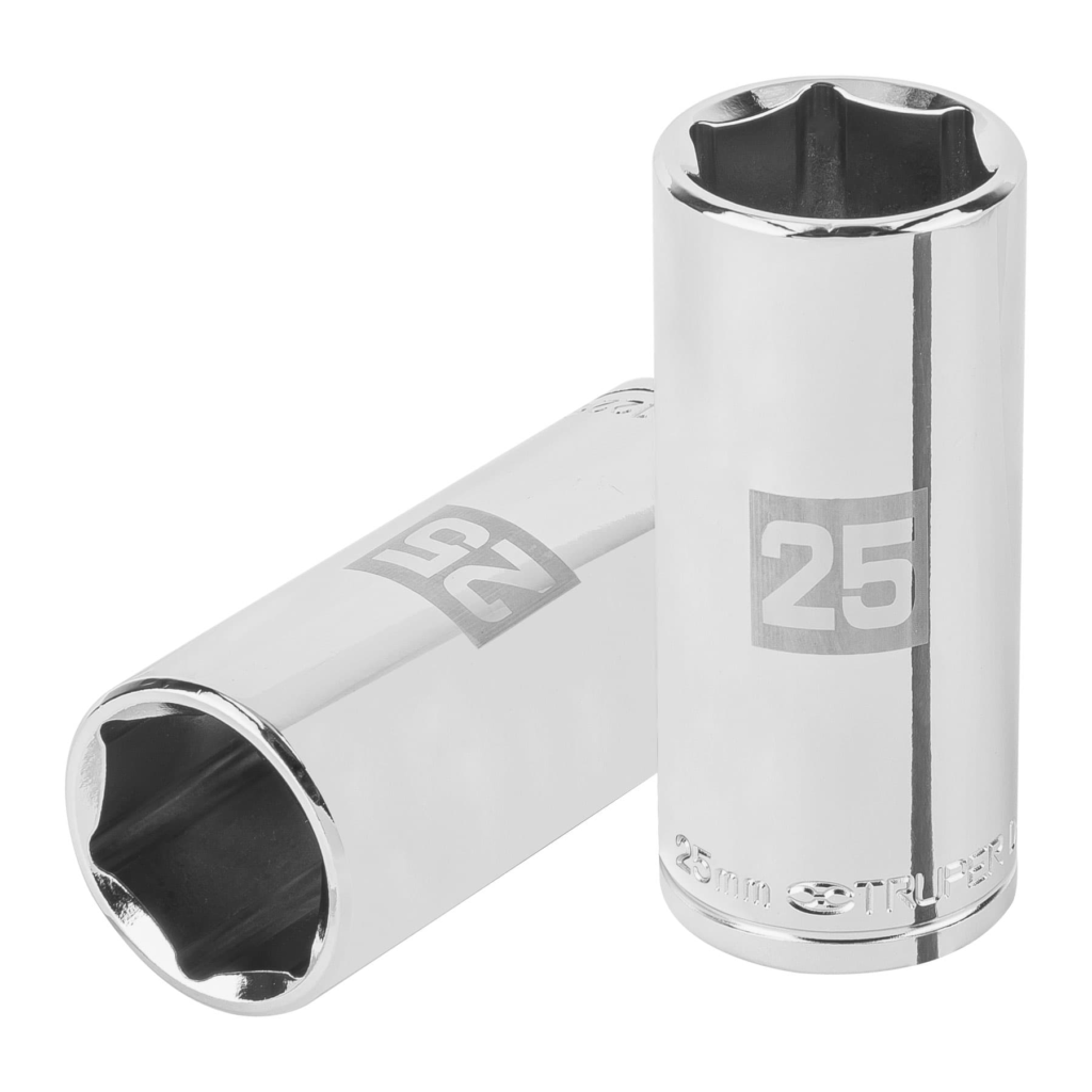 Dado largo milimétrico 1/2" 6 puntas 25mm "TRUPER" D-1225-ML