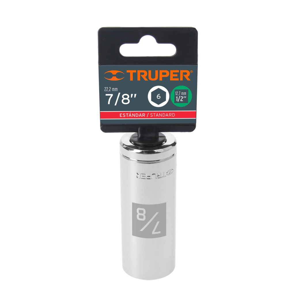 Dado largo 1/2" 6 puntas 7/8" "TRUPER" D-1228-HL