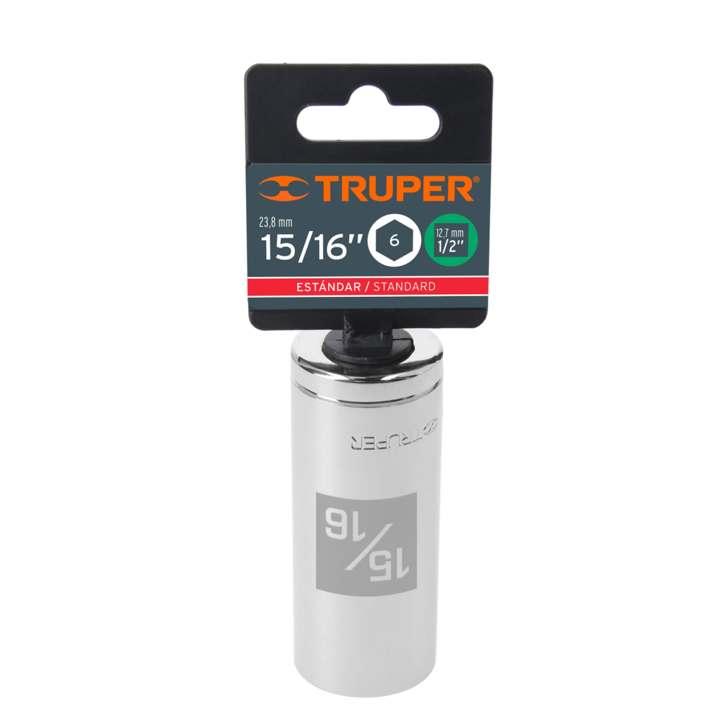 Dado largo 1/2" 6 puntas 15/16" "TRUPER" D-1230-HL