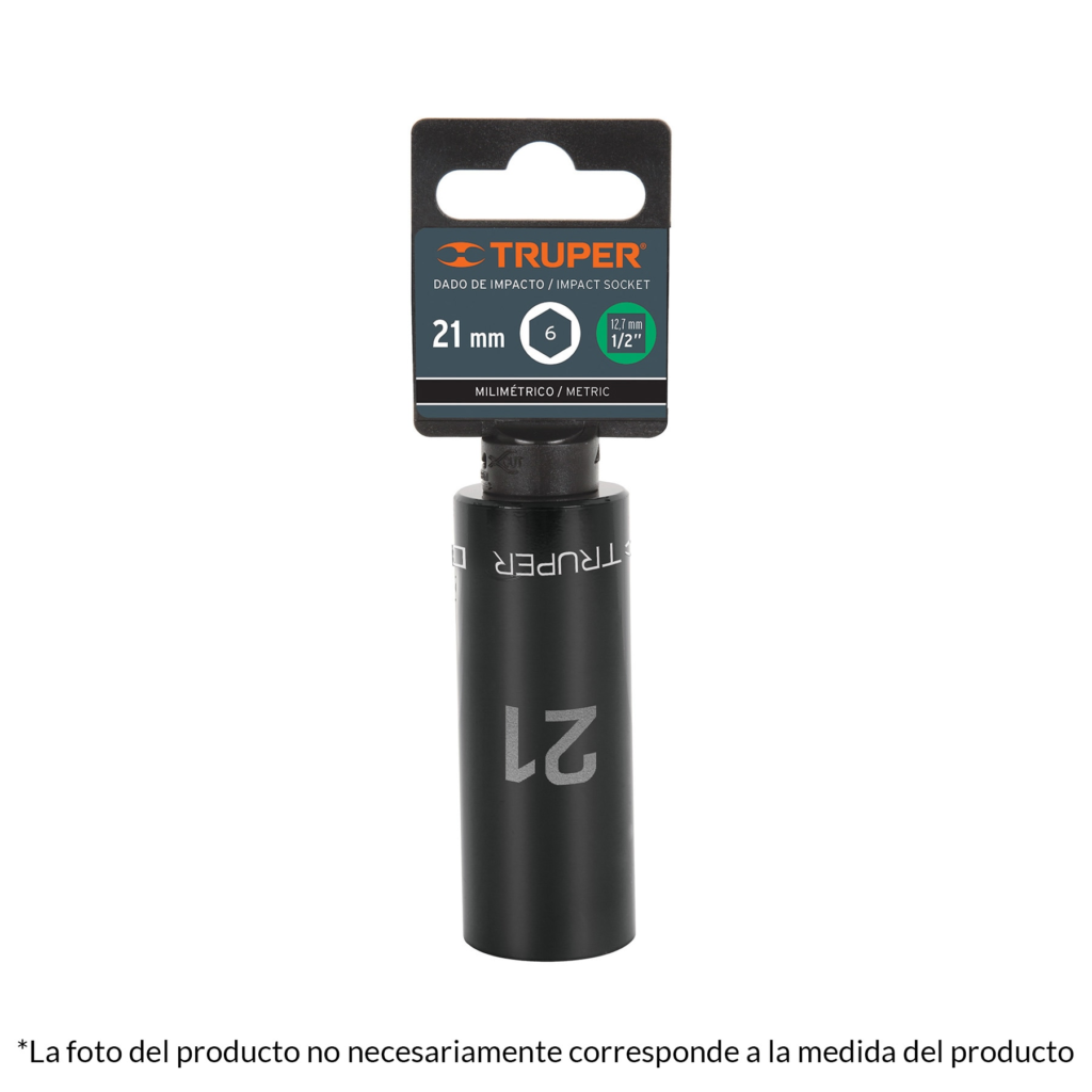 Dados de impacto largo,encastre ½"de 10mm "TRUPER"D-7310-ML