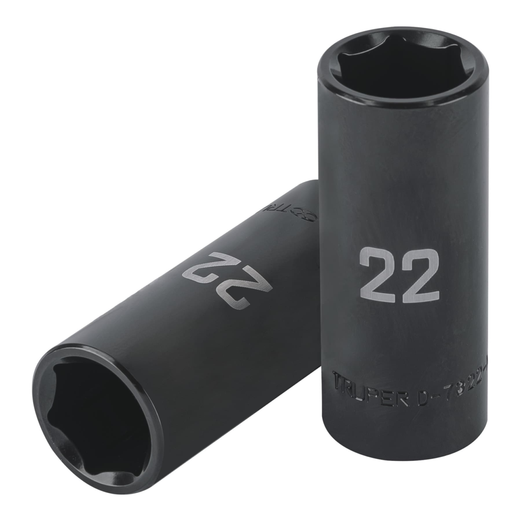 Dados de impacto largo,encastre ½"de 22mm "TRUPER"D-7322-ML