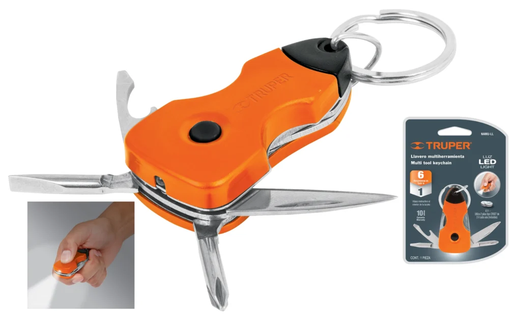 Llavero multiherramienta c/LED,6 funciónes "TRUPER" NAMU-LL