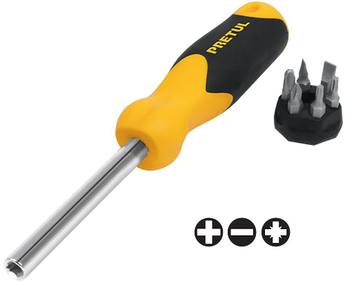 Destornillador 6 puntas Blister "PRETUL" DES-6P