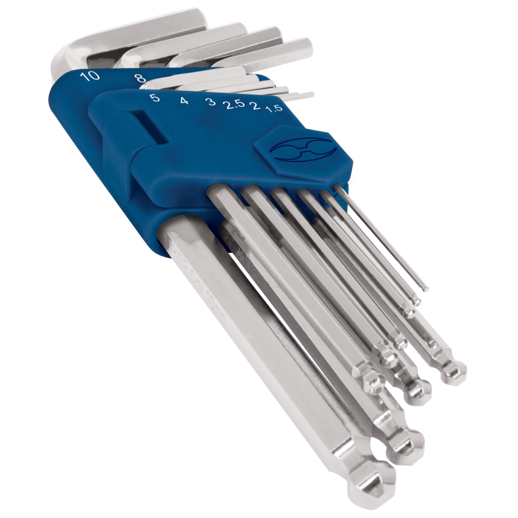 Jgo 10 llaves.Allen largas HEX-BALL 1.5a10mm"TRUPER"ALLX-10M