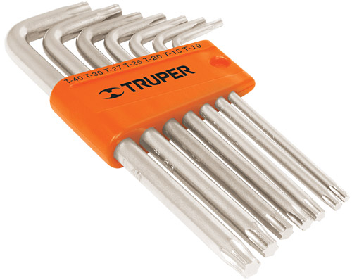 Jgo 7 llaves Torx Largas T10-T40 Est.plástico"TRUPER"TORX-7L