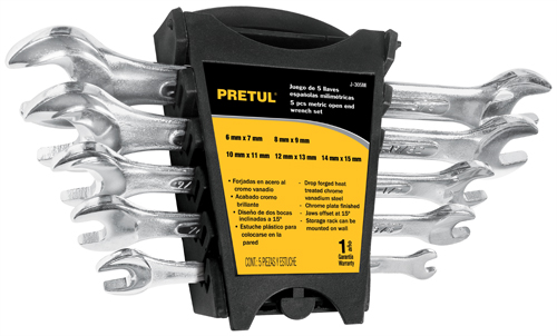 Jgo de 5 llaves 2 bocas-6a15mm.Tarj.plást"PRETUL"J-305M