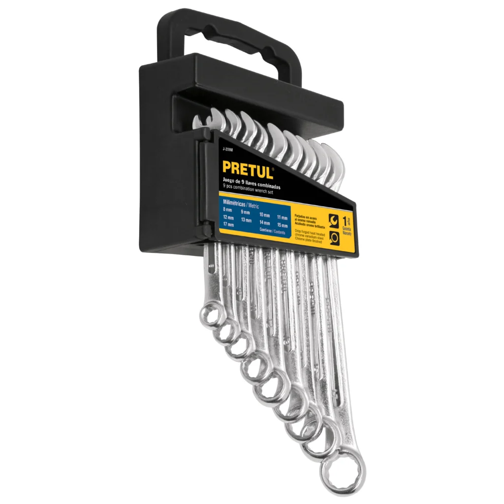 Jgo de 9 llaves comb-8a17mm,Tarj.plást"PRETUL"J-209M