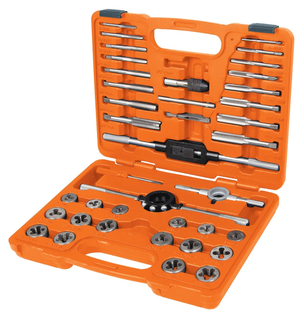 Jgo.40 pzas.de machos y terrajas.C.plástica"TRUPER"J-MATA-40