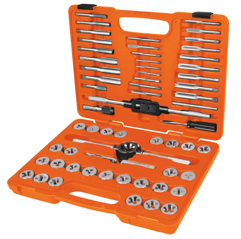 Jgo.60 pzas.de machos y terrajas.C.plástica"TRUPER"J-MATA-60