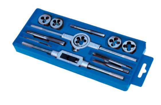 Jgo.12 pzas de machos y terrajas,C.metal"ECEF" R.1112