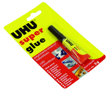 Pegamento instant.(Cianocrilato)"UHU"Super Glue Pomo 3gr