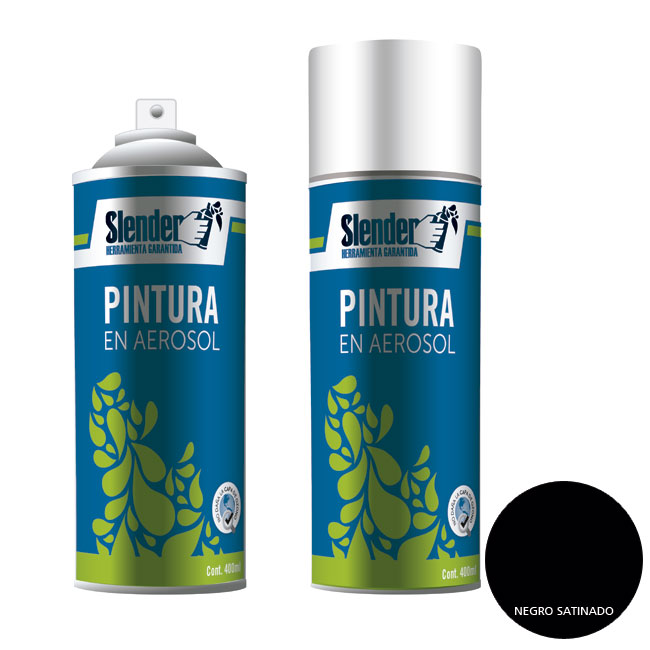 Pintura aerosol"SLENDER"400ml.P/Int.y ext.Negro Satinado