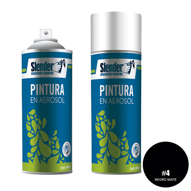 Pintura aerosol"SLENDER"400ml.P/Int.y ext.Negro Mate (4)