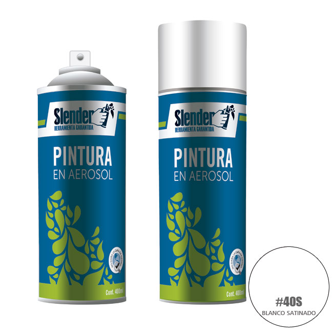 Pint.aerosol"SLENDER"400ml.P/Int.y ext.Blanco Satinado(40S)