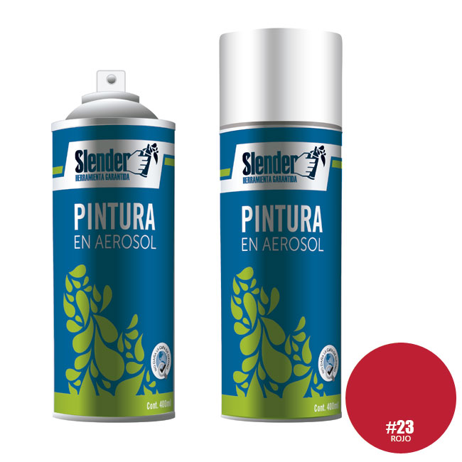 Pintura aerosol"SLENDER"400ml.P/Int.y ext.Rojo (23)