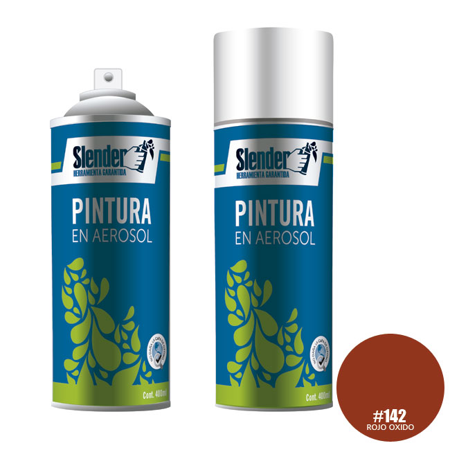 Pintura aerosol"SLENDER"400ml.P/Int.y ext.Rojo Oxido (142)
