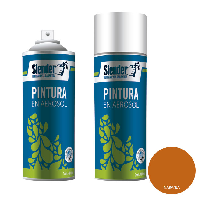 Pintura aerosol"SLENDER"400ml.P/Int.y ext.Naranja
