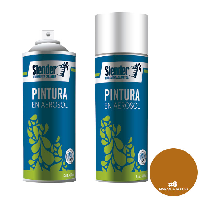 Pintura aerosol "SLENDER"400ml.P/Int.y ext.Naranja Rojizo(6)