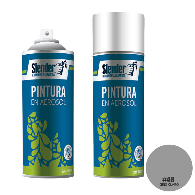 Pintura aerosol"SLENDER"400ml.P/Int.y ext.Gris Claro (48)