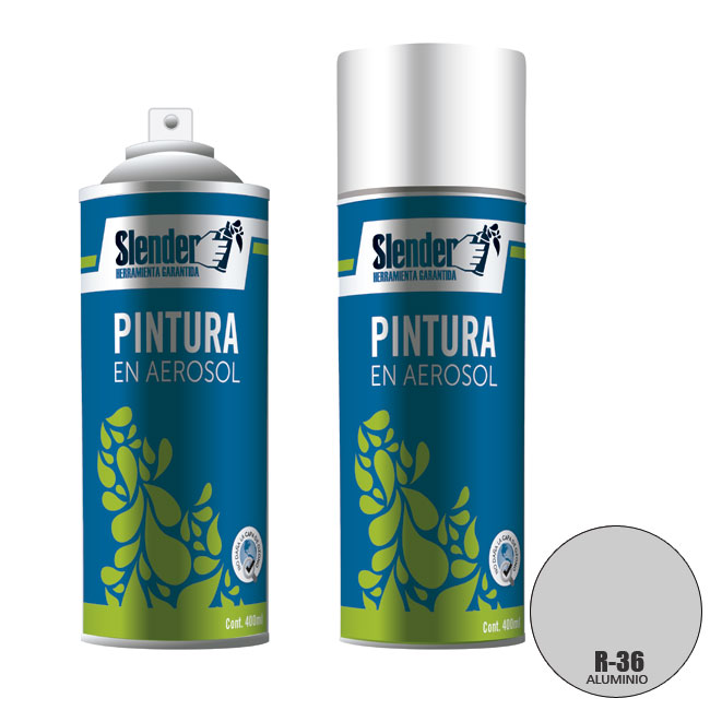 Pintura aerosol"SLENDER"400ml.P/Int.y ext.Aluminio (36)