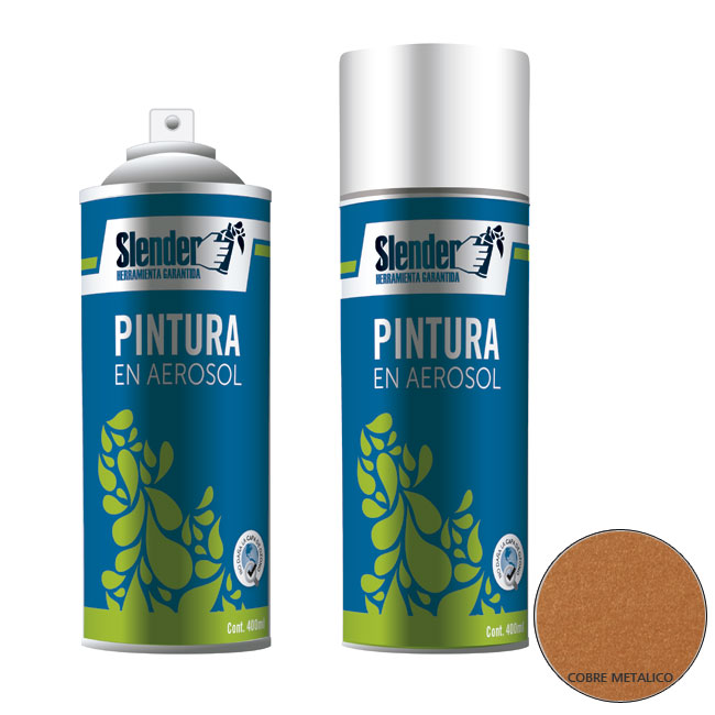 Pintura aerosol"SLENDER"400ml.P/Int.y ext.Cobre Metálico