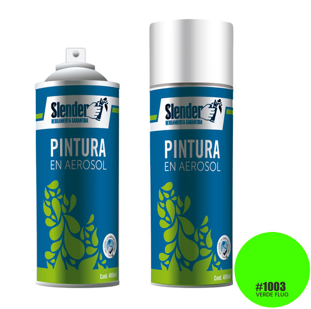 Pintura aerosol"SLENDER"400ml.P/Int.y ext.Verde Fluo (1003)
