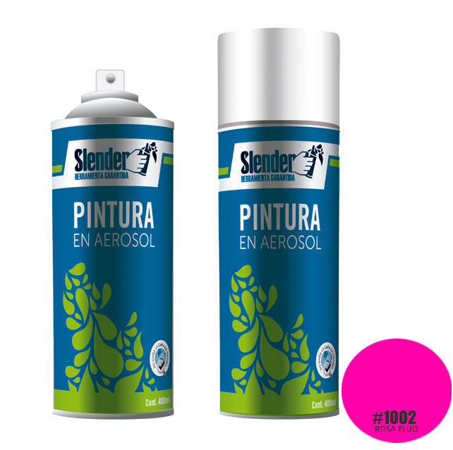 Pintura aerosol"SLENDER"400ml.P/Int.y ext.Rosa Fluo (1002)
