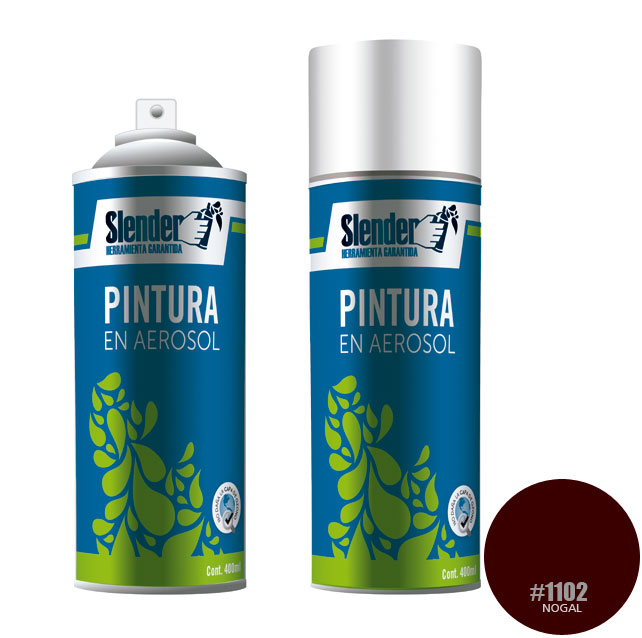 Barniz aerosol SLENDER 400ml p/madera Nogal (1102)
