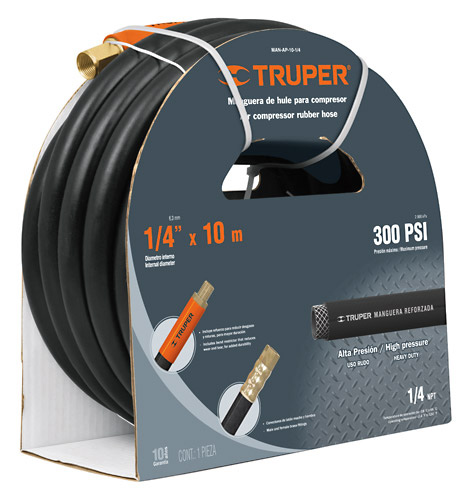 Manguer.Caucho p/pis.A.pre.1/4""TRUPER"MANAP-10-1/4 roll10mt