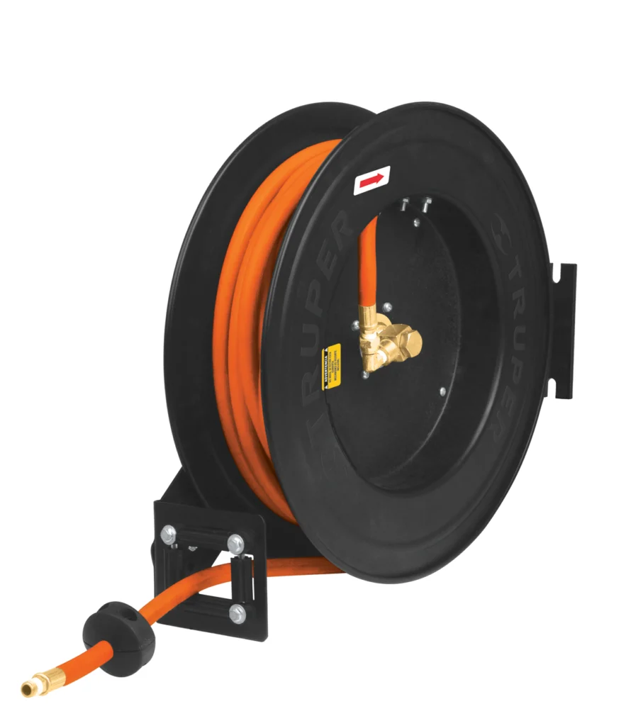 Manguera 3/8"15mt,Alta pres.carrete retrác"TRUPER"CAMAI-15