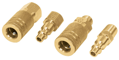 Jgo.coples y conectores bronce,4pzas p/compr"TRUPER" CORAL-4