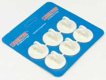 Perchita autoadhesiva PVC redonda"SABELCORT"(6un)x blister