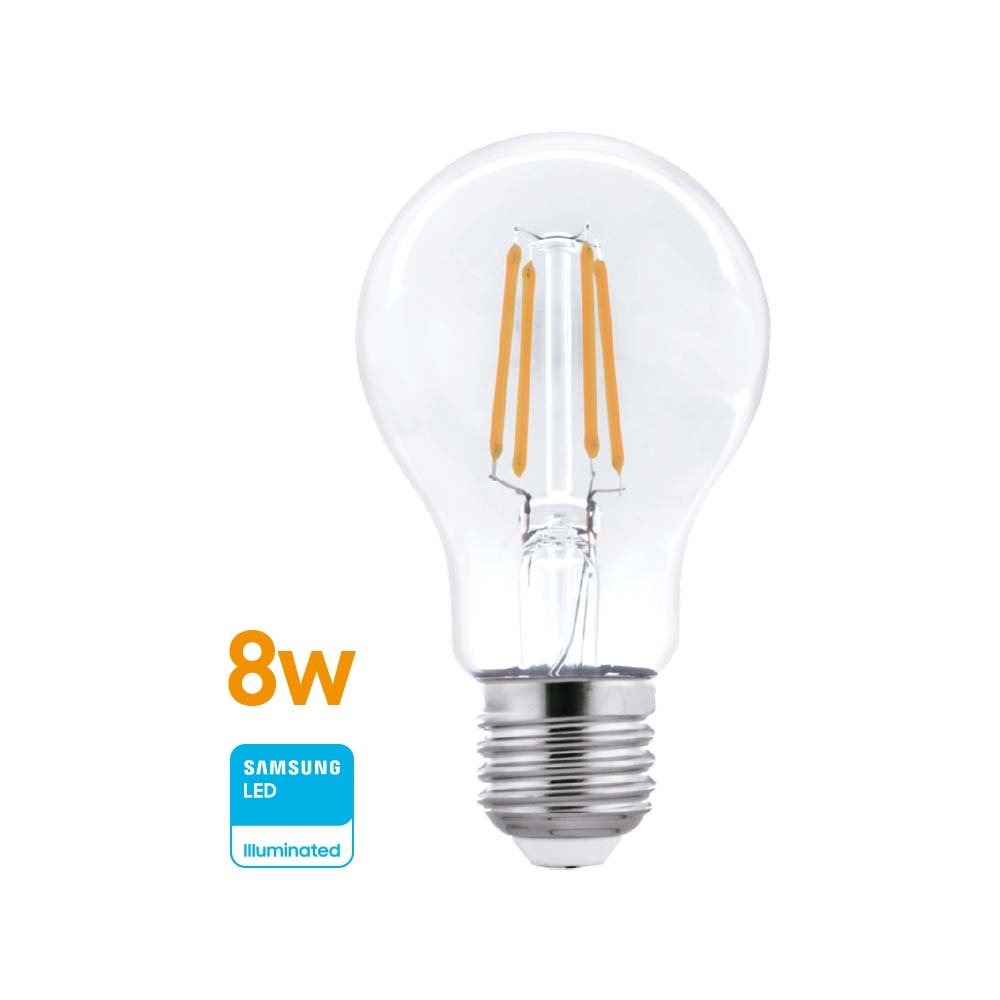 Lámpara LED Filamento 8w (equivale 75w) E27 Cálida "WELLMAX"